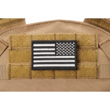 Embroidered Reverse US Flag Morale Patch (Color: White)