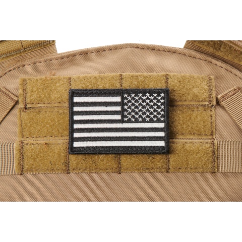 Embroidered Reverse US Flag Morale Patch (Color: White)