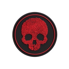 Fingerprint Skull PVC Patch (Color: Black / Red)
