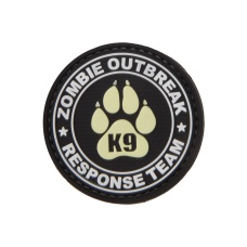 Glow in the Dark Zombie Outbreak Response Team PVC Patch w/ K9 Paw