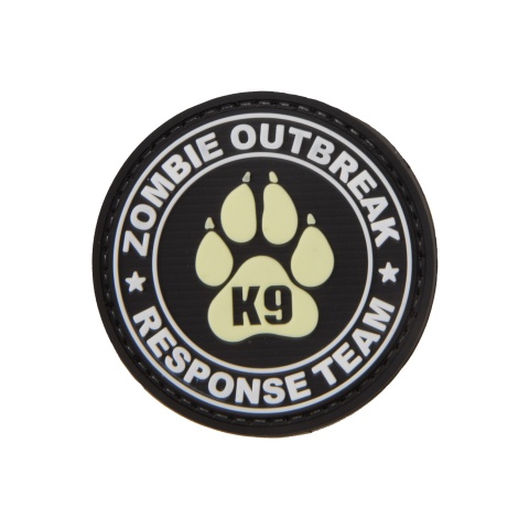 Glow in the Dark Zombie Outbreak Response Team PVC Patch w/ K9 Paw