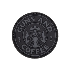 Guns and Coffee PVC Patch (Color: Black and Gray)