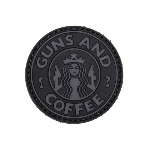 Guns and Coffee PVC Patch (Color: Black and Gray)