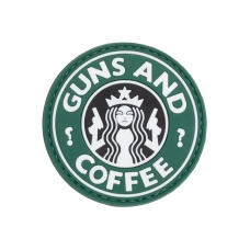 Guns and Coffee PVC Patch (Color: OD Green)