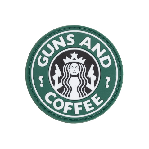 Guns and Coffee PVC Patch (Color: OD Green)