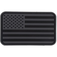 Large Forward US Flag PVC Patch (Color: Black)
