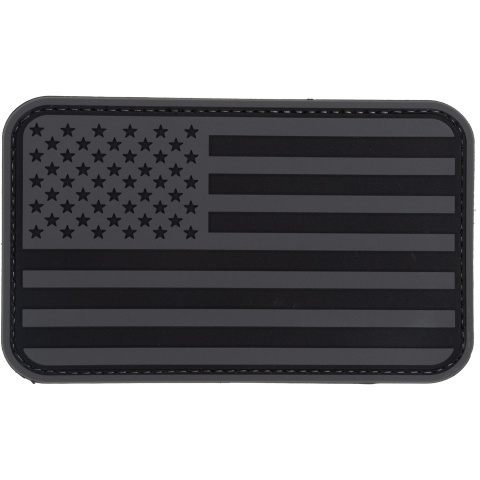 Large Forward US Flag PVC Patch (Color: Black)