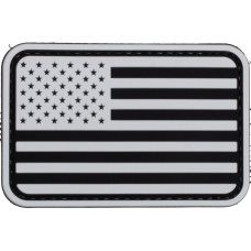 US Flag Forward PVC Patch (Color: Black and White)