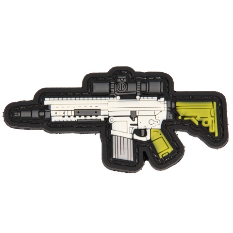 PVC Morale Patch SR-25 ECC (Color: White / Yellow / Grey)