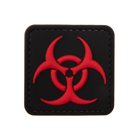 Biohazard Square PVC Patch (Color: Black and Red)