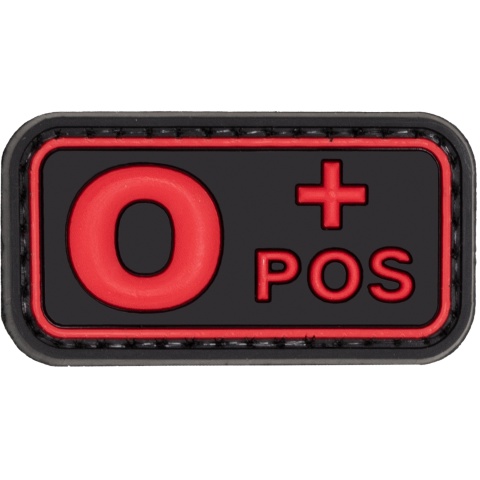 O-Positive Blood Type PVC Patch (Color: Black and Red)