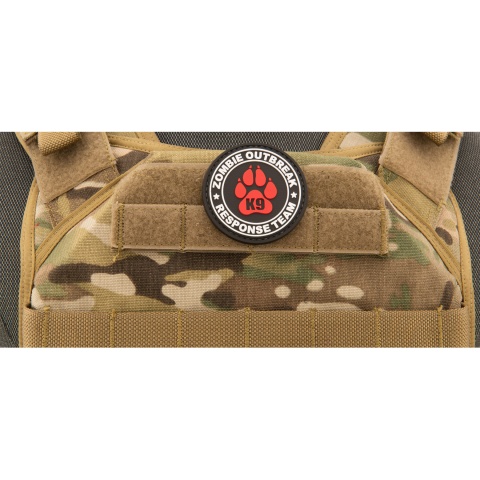 Zombie Outbreak Response Team PVC Patch w/ K9 Paw (Red Version)