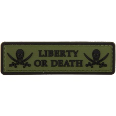 Liberty or Death Pirate Skull PVC Patch (Color: OD Green)