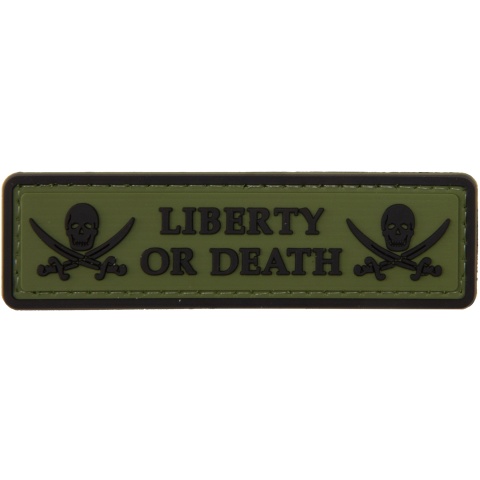 Liberty or Death Pirate Skull PVC Patch (Color: OD Green)