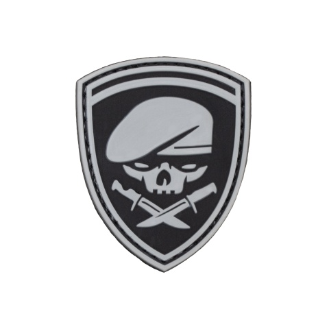 Skull Knife PVC Patch (Color: Black and Gray)