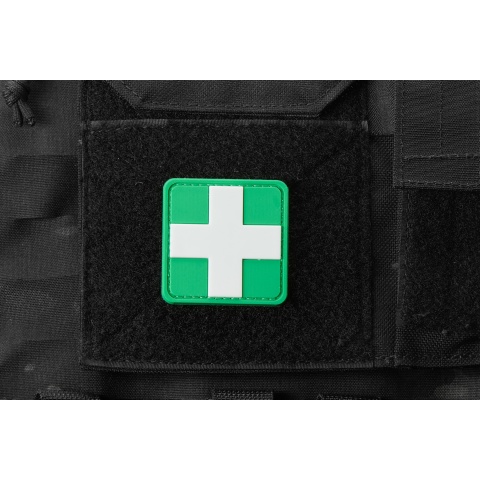 Cross Medic PVC Morale Patch (Color: Green & White)