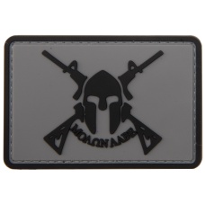 Molon Labe Spartan with Two Rifles PVC Patch (Color: Gray)
