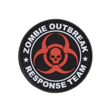 Zombie Outbreak Response Team PVC Patch w/ Biohazard Skull (Red Version)