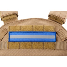 Blue Background Long Reflective Morale Patch