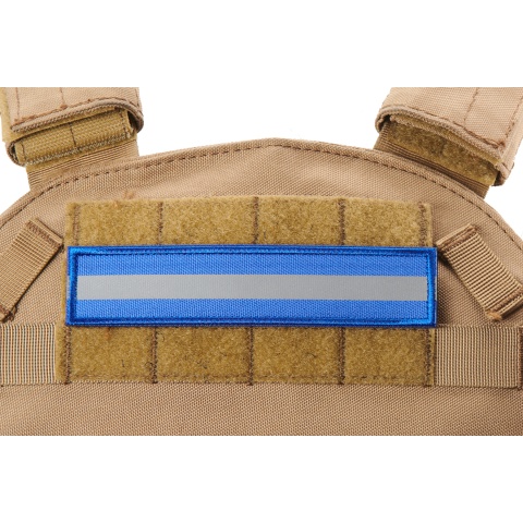 Blue Background Long Reflective Morale Patch