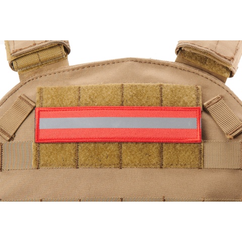 Red Background Long Reflective Morale Patch