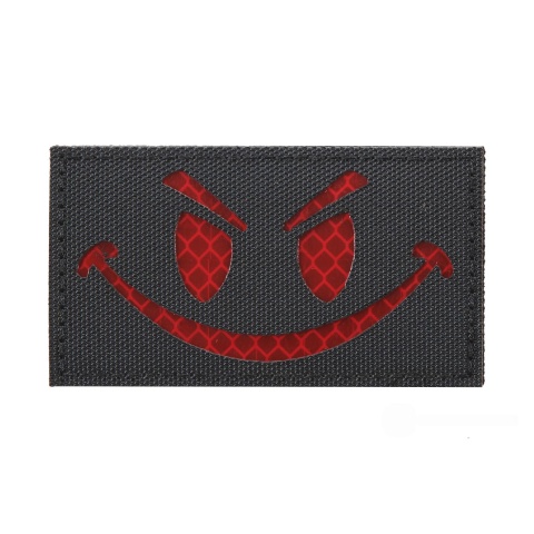 Reflective Evil Smiley Morale Patch (Color: Black & Red)