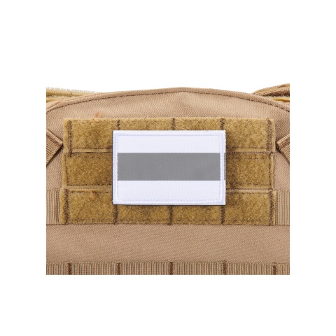 Silver Background Long Reflective Morale Patch