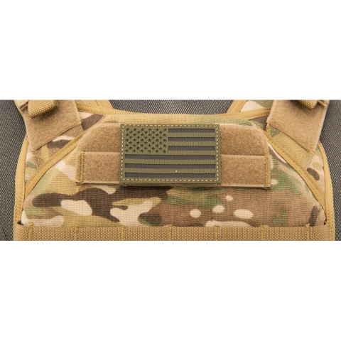 Reflective Fabric Forward US Flag (Color: OD Green)