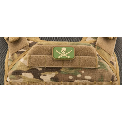 Pirate Skull PVC Patch (Color: Green)