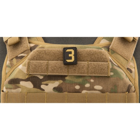 Number 3 PVC Patch (Color: Tan)
