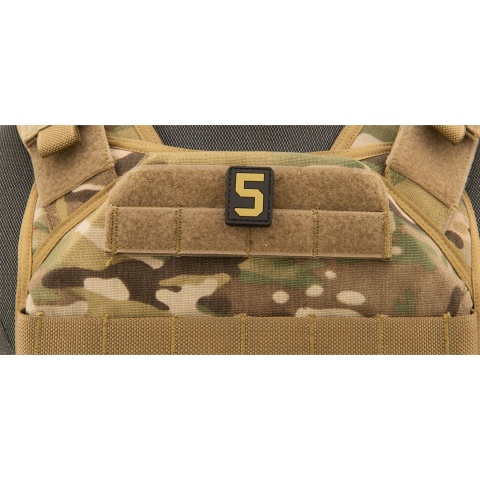 Number 5 PVC Patch (Color: Tan)