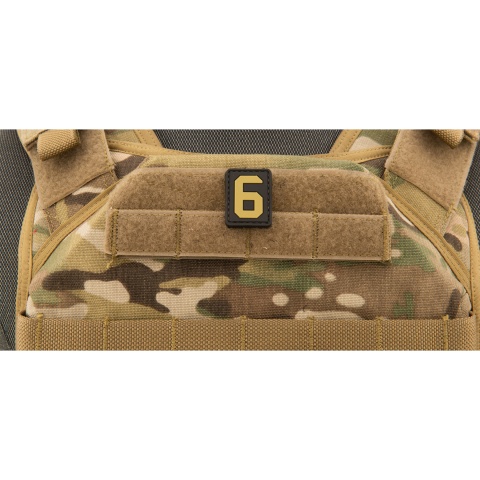 Number 6 PVC Patch (Color: Tan)