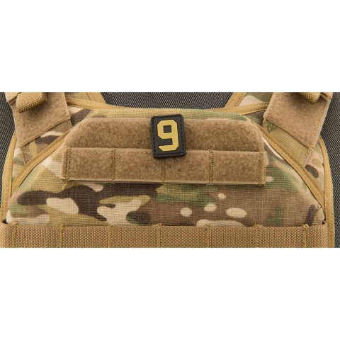 Number 9 PVC Patch (Color: Tan)