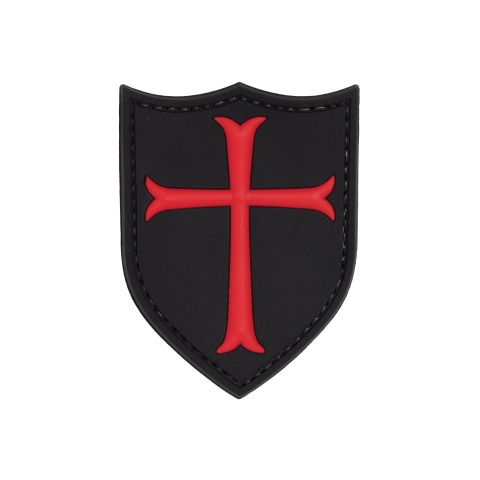 Knights Templar Crusaders Cross PVC Patch (Color: Black and Red)