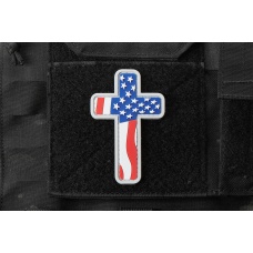 Jesus Christian Cross US Flag PVC Morale Patch