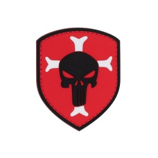 Knights Templar Crusaders Cross w/ Punisher PVC Patch (Color: Red)