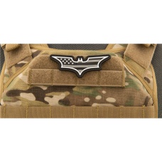 Batman US Flag PVC Patch (Color: Black and Light Gray)