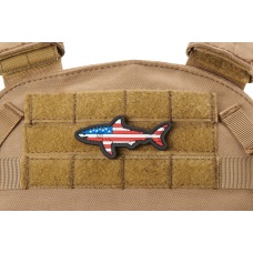 Shark with US Flag PVC Morale Patch