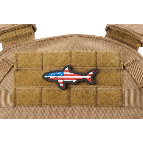 Shark with US Flag PVC Morale Patch