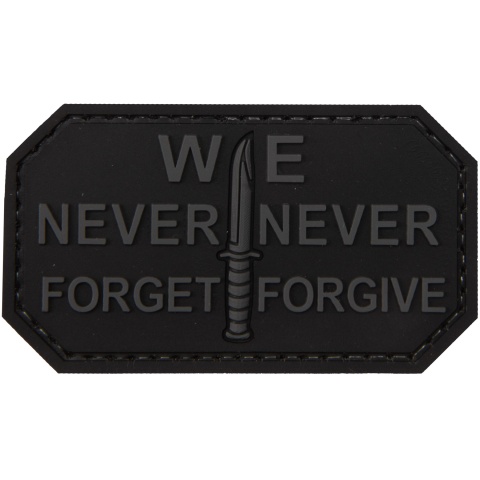 We Never Forget, Never Forgive PVC Patch (Color: Black)