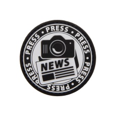 News Press Camera PVC Patch (Color: Black and Gray)