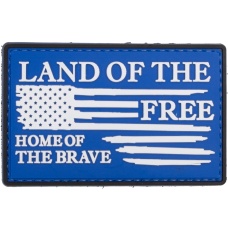 Land of the Free, Home of the Brave PVC Patch (Color: Blue / White)