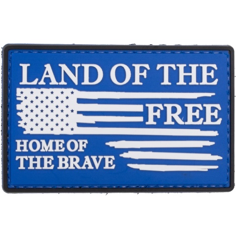 Land of the Free, Home of the Brave PVC Patch (Color: Blue / White)