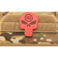 Glow Punisher with Three Percenter PVC Patch (Color: Red)