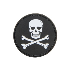 Jolly Roger PVC Patch (Color: Black and White)