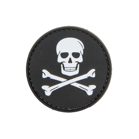 Jolly Roger PVC Patch (Color: Black and White)