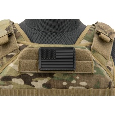 3D US Flag Forward PVC Patch (Color: Black and Dark Gray)