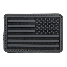 3D US Flag Reverse PVC Patch (Color: Black and Dark Gray)