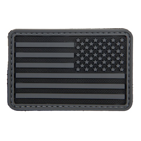 3D US Flag Reverse PVC Patch (Color: Black and Dark Gray)