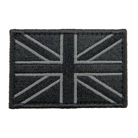Embroidered UK Flag Patch (Color: Black)